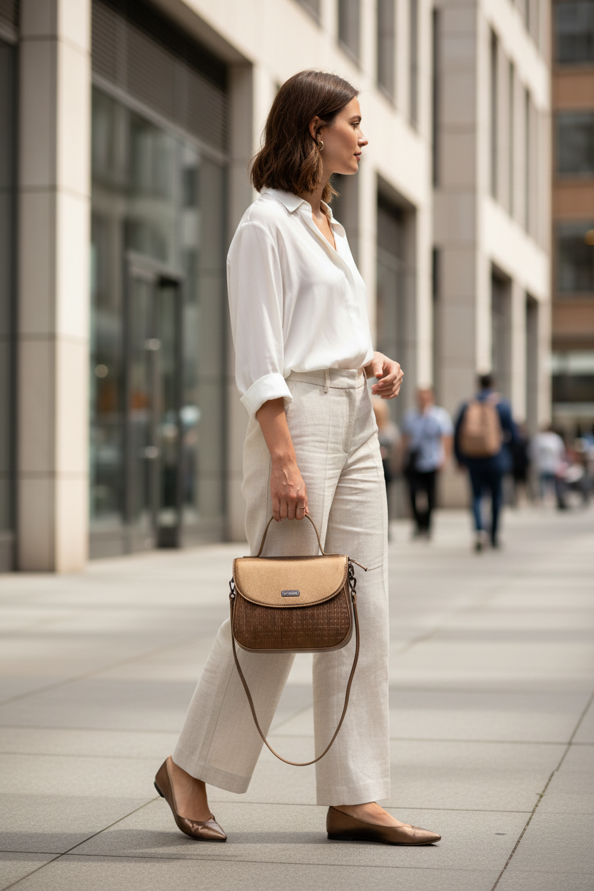 Charm tasje brons lifestyle shot