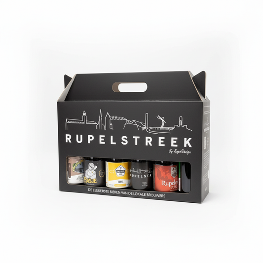 Rupeldesign Bierset - 6 lokale bieren uit de Rupelstreek in stijlvolle kadobox
