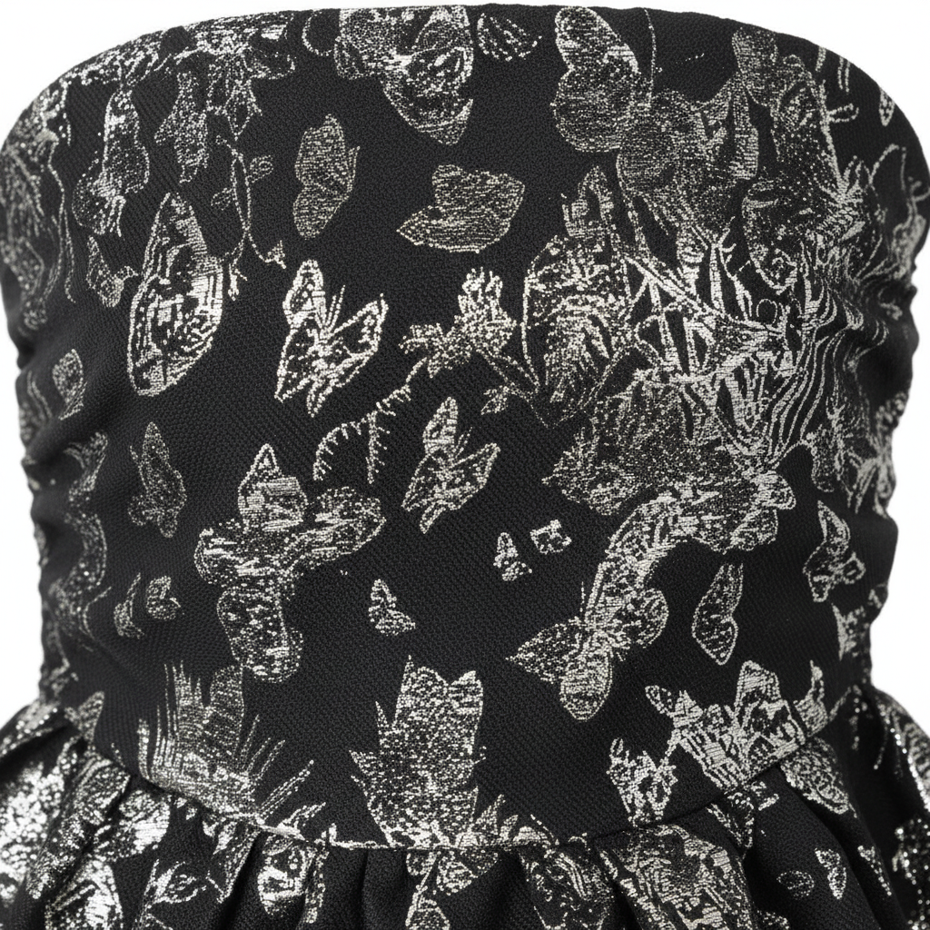 Festive Jacquard Top - close-up detail jacquard patroon