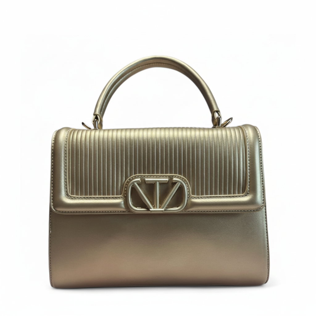 goudkleurige tas Tom & Eva - professionele productfoto