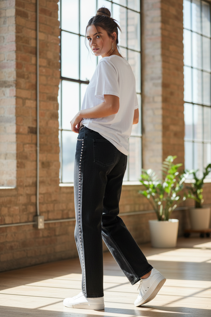 Gimme studs jeans - stoere styling met studs embellishments