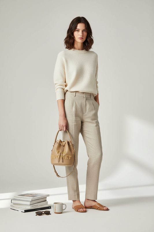 Model draagt The Bucket beige