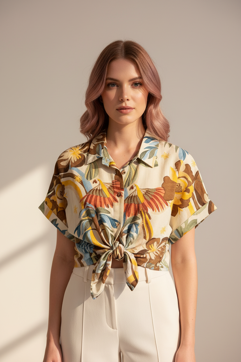 Model in Top Just Woman - editorial stijl