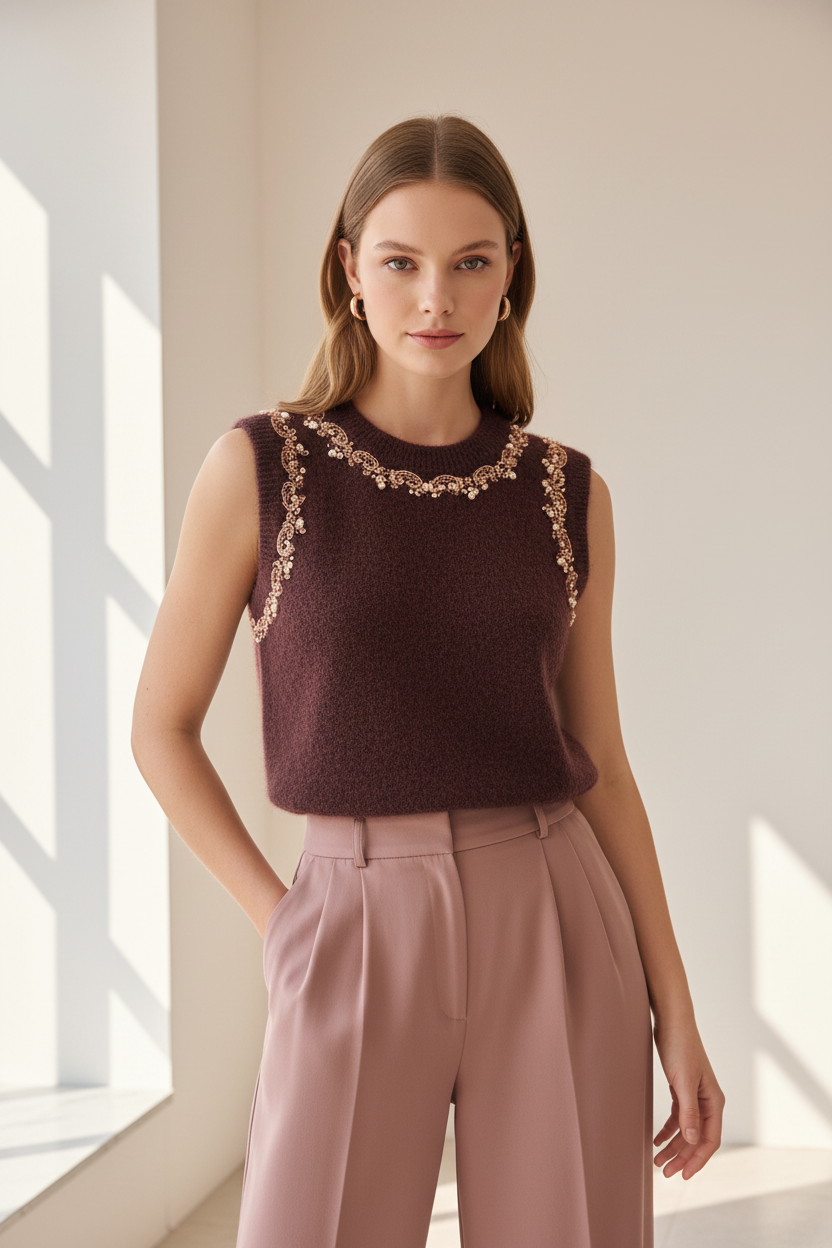 Model in Top Just Woman - editorial stijl