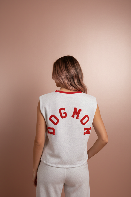 Shirt J&L Dogmom - rugprint met DOGMOM tekst