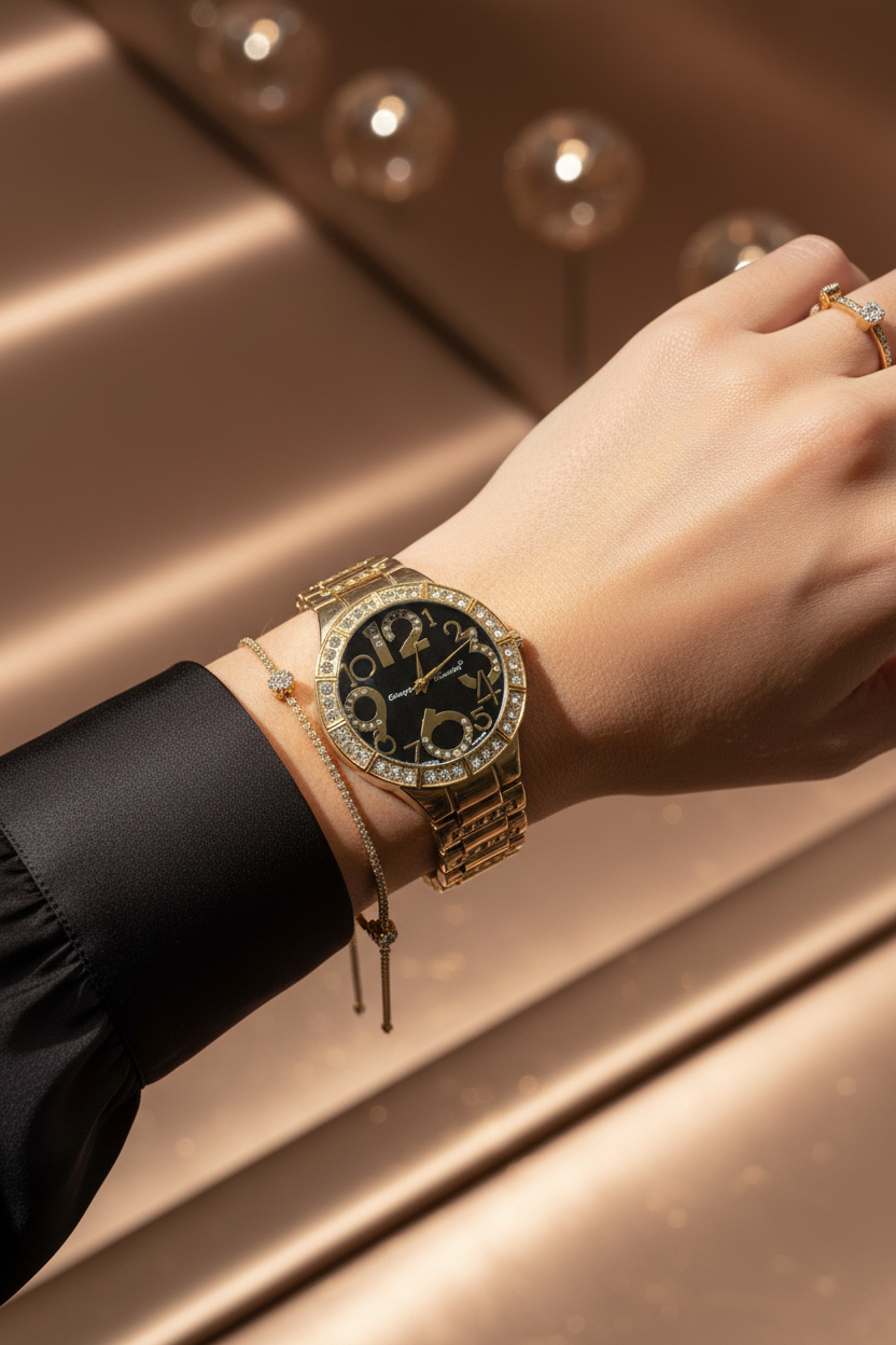 Giorgio Valentian Luxe Horloge met Kristallen