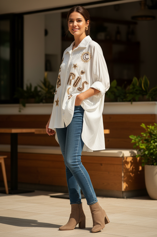 Oversized Paris blouse - casual styling met relaxed fit