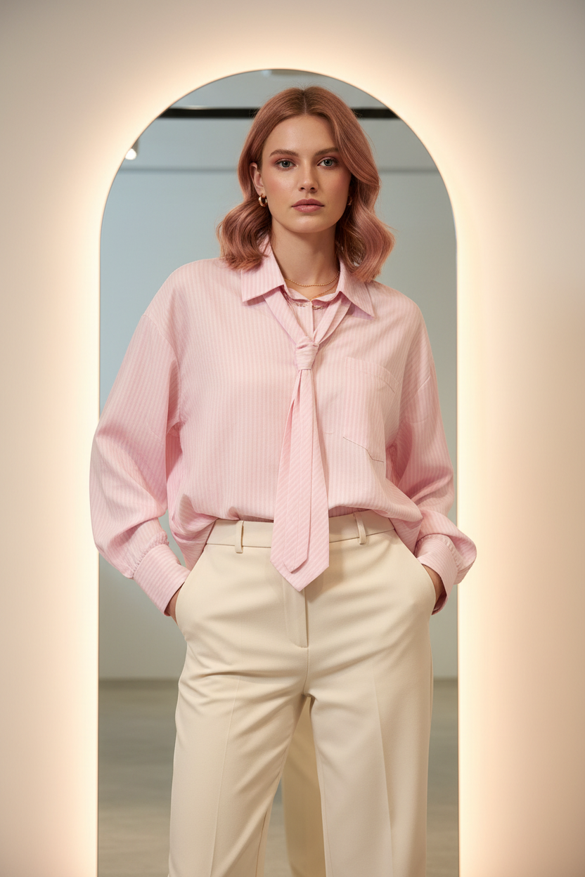 Model in Blouse Amy & Clo - editorial stijl