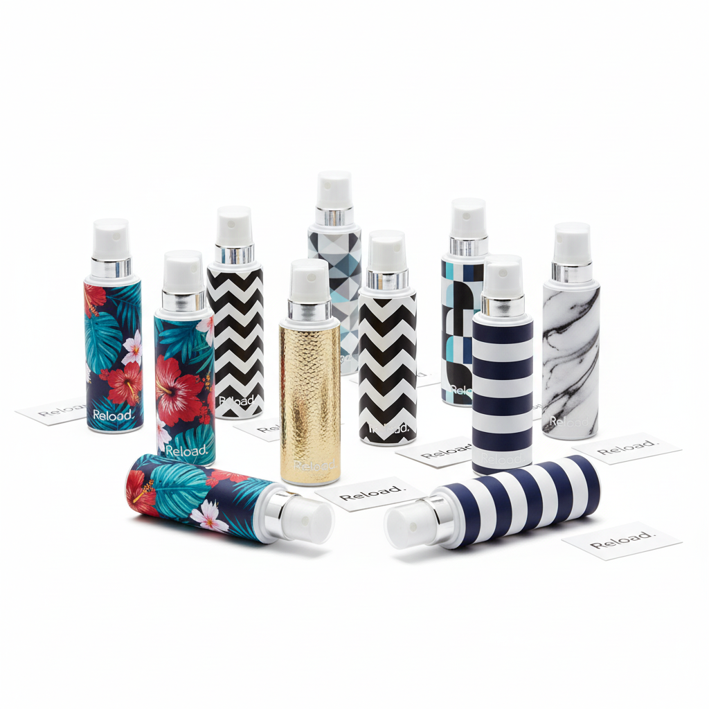 Reload mini spray met kleurrijke skin designs - variëteit