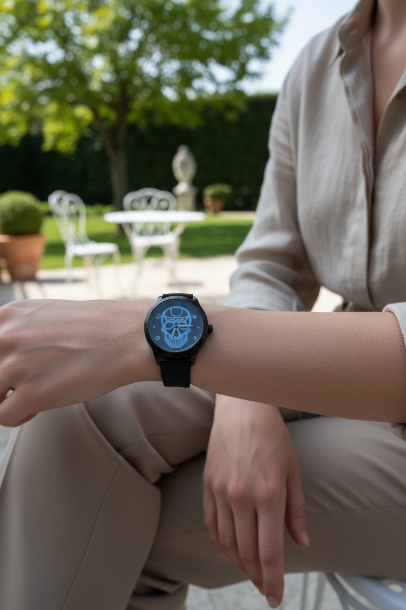 Skull Horloge - Zwart