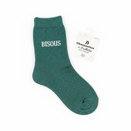 Chaussettes a paillettes BISOUS