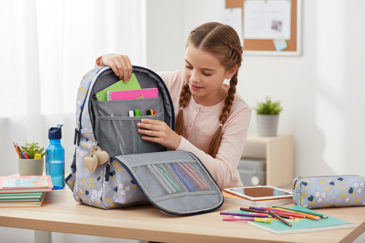 Zebra Trends rugzak open met vakken