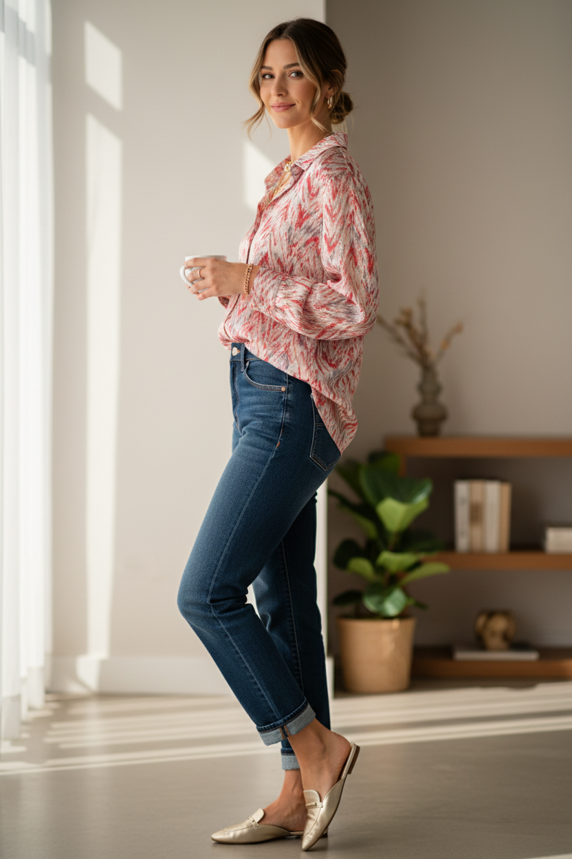 Goldflake blouse - casual elegante styling