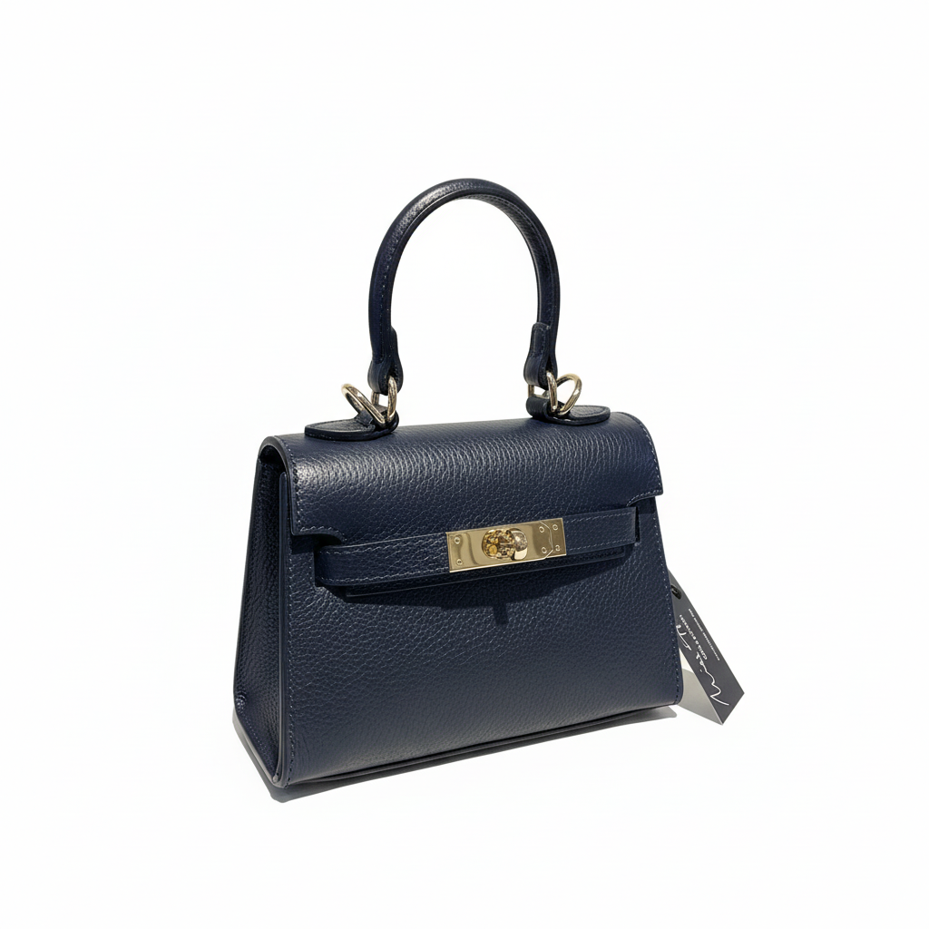 zwart lederen minibag Miss-terre - professionele productfoto