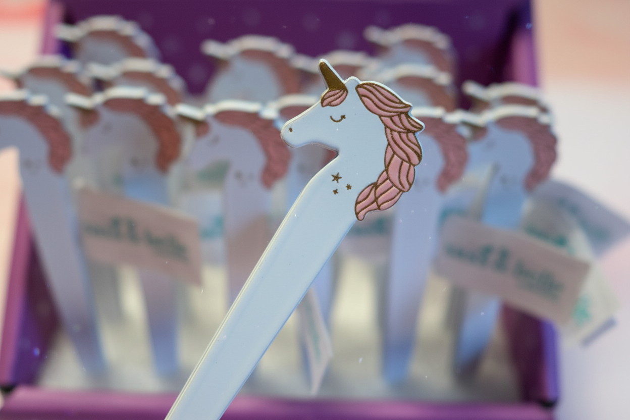 Close-up detail Sass & Belle Unicorn pincet design