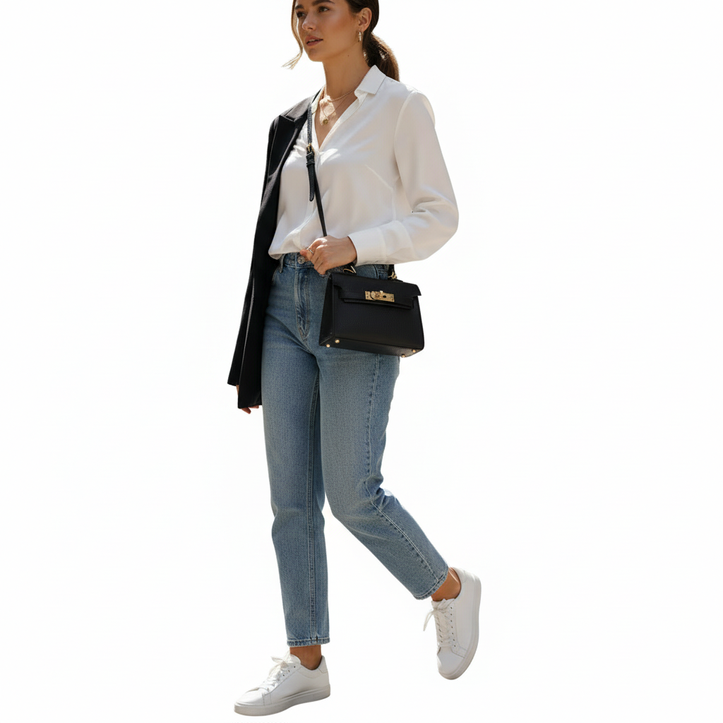 zwart lederen minibag Miss-terre - professionele productfoto
