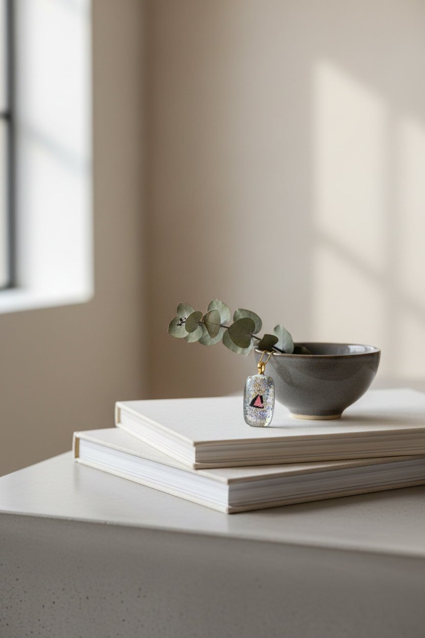 Lifestyle foto Triangle glazen vaas