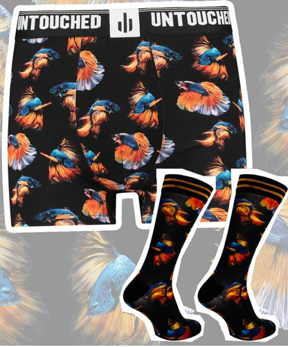 Giftbox - Sock my feet Exotic Fish Boxer + Sokken Giftbox - Amazing wardrobe