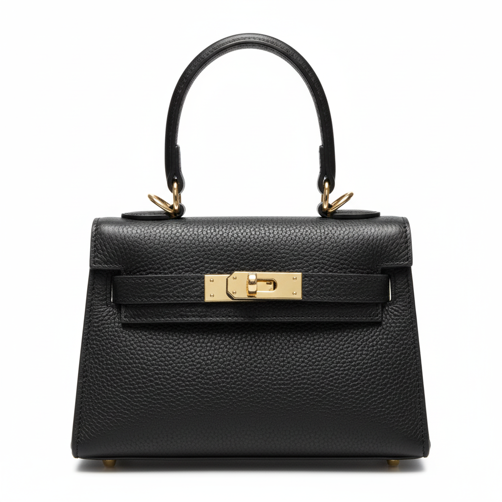 zwart lederen minibag Miss-terre - professionele productfoto