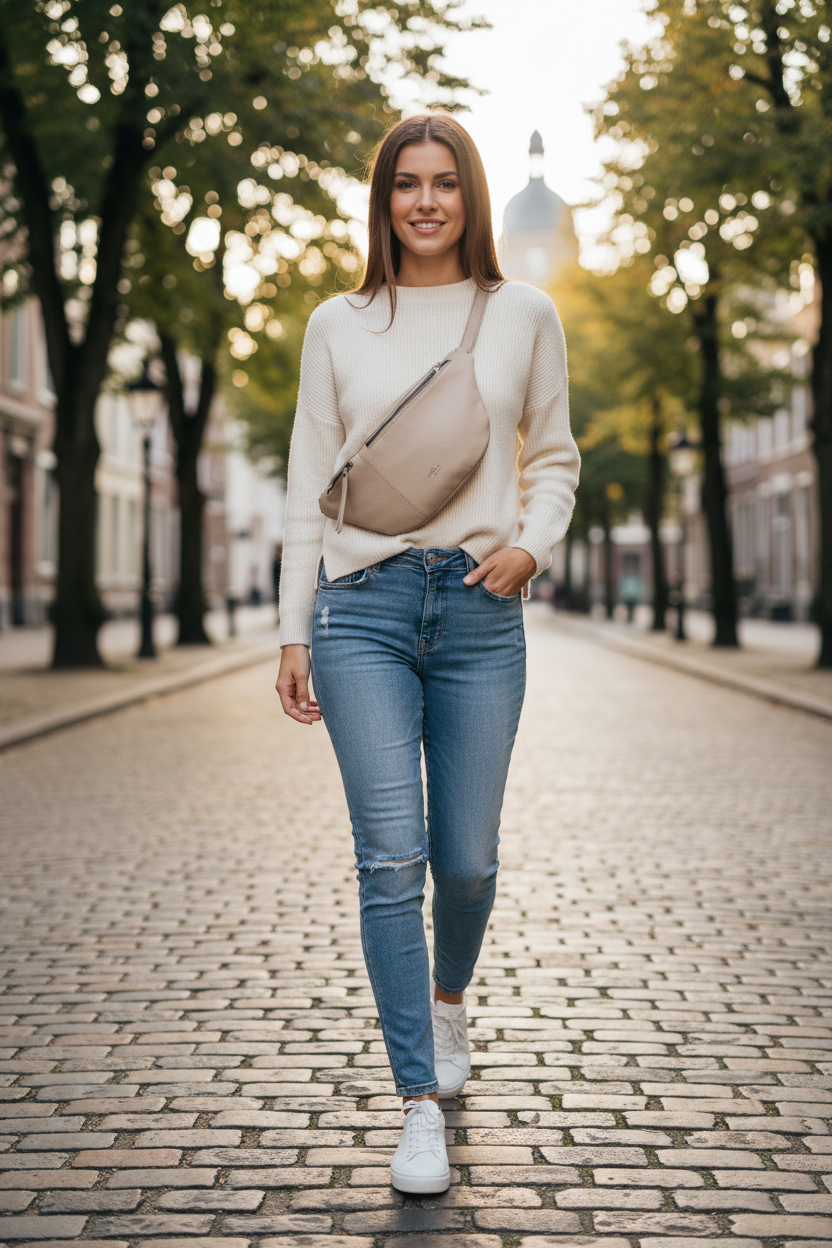 Charm London New York heuptas taupe L - crossbody style