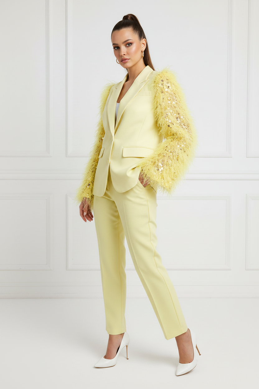 Gimme Blazer fluffy sparkle - Yellow