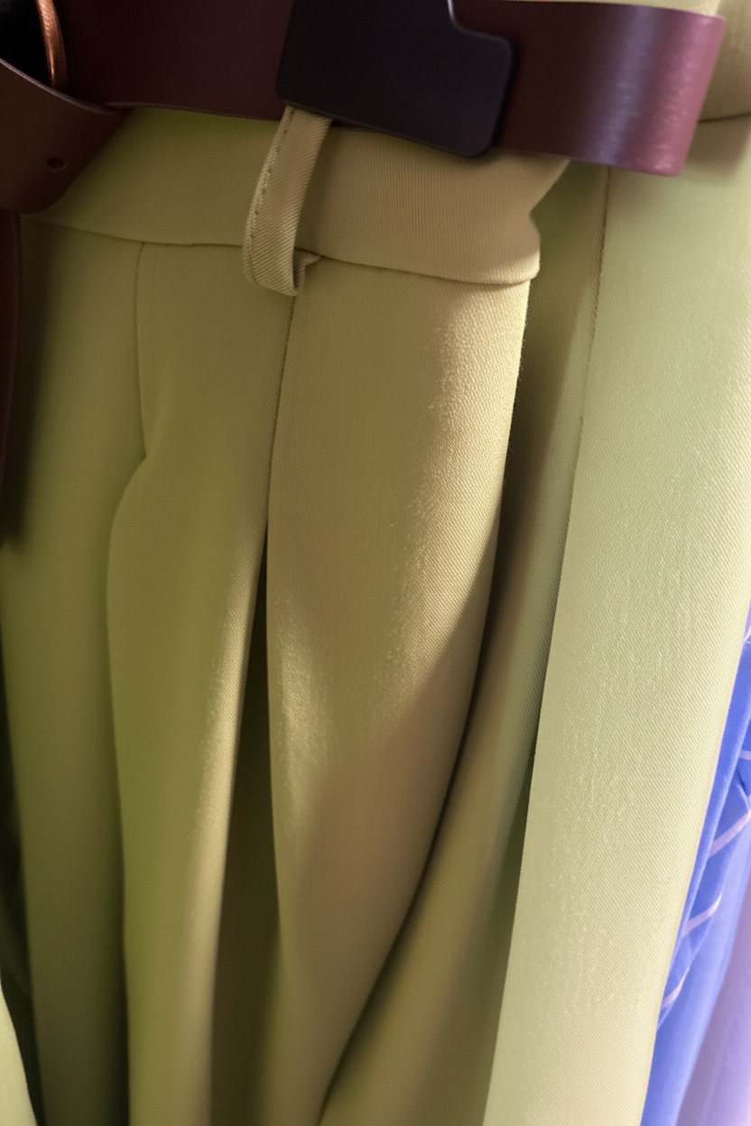 Wijde geklede broek Just Woman - close-up