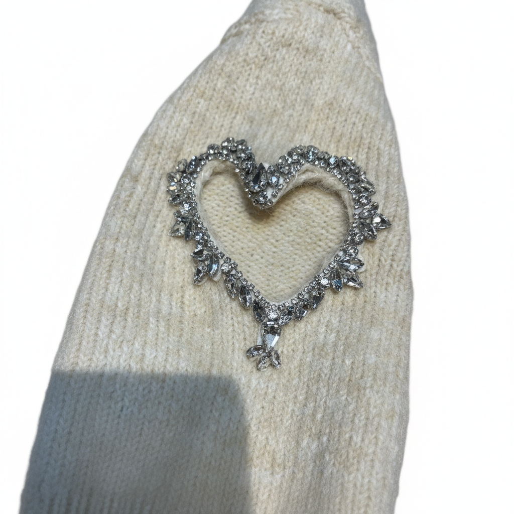 Vintage Dressing Love trui - detail hartje in mouw