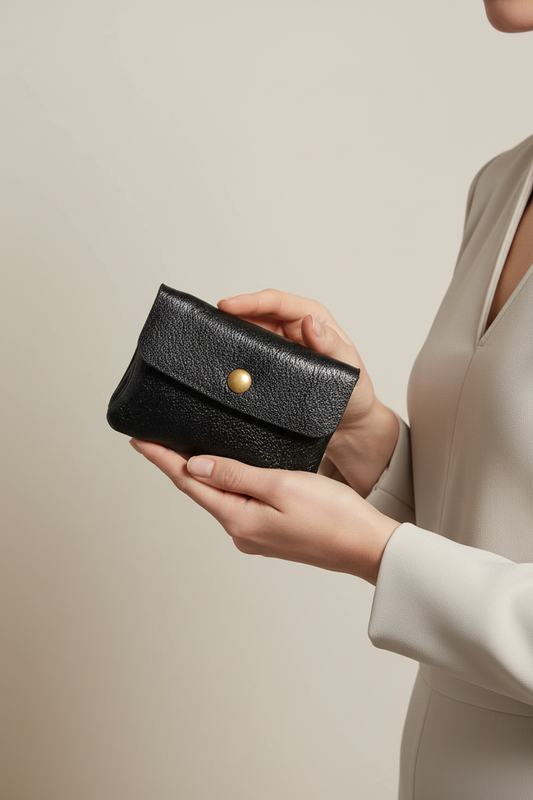 Model met Charm London Elisa portemonnee zwart