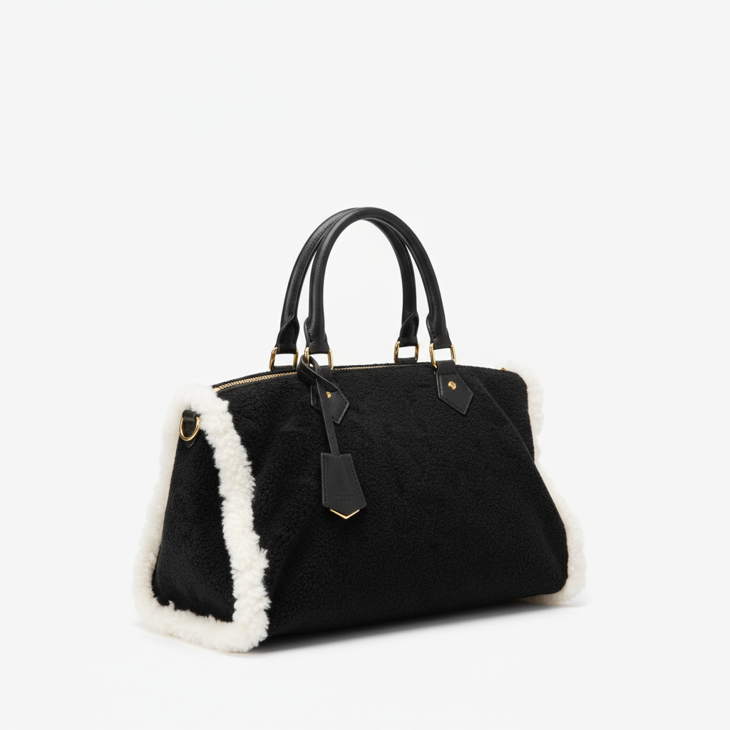 handtas met teddy afwerking - professionele productfoto