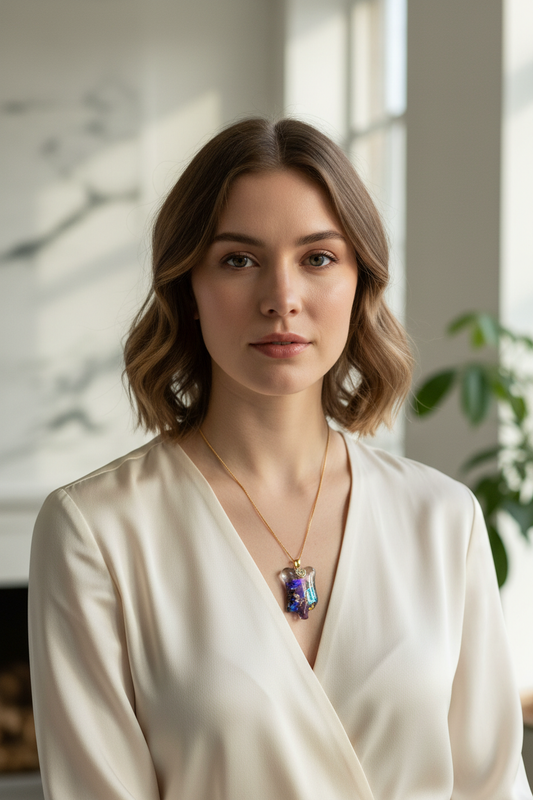 Fairy handgemaakte glazen hanger ketting - lifestyle shot