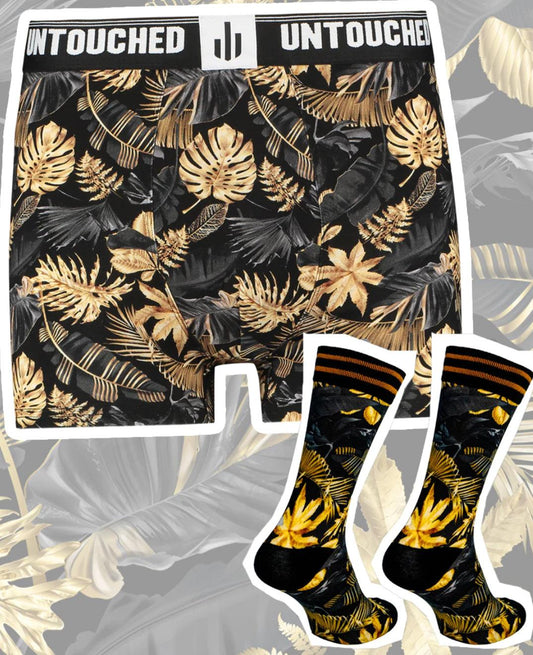 Giftbox - Sock my feet - Golden Leaves Boxer + Sokken Giftbox - Amazing wardrobe