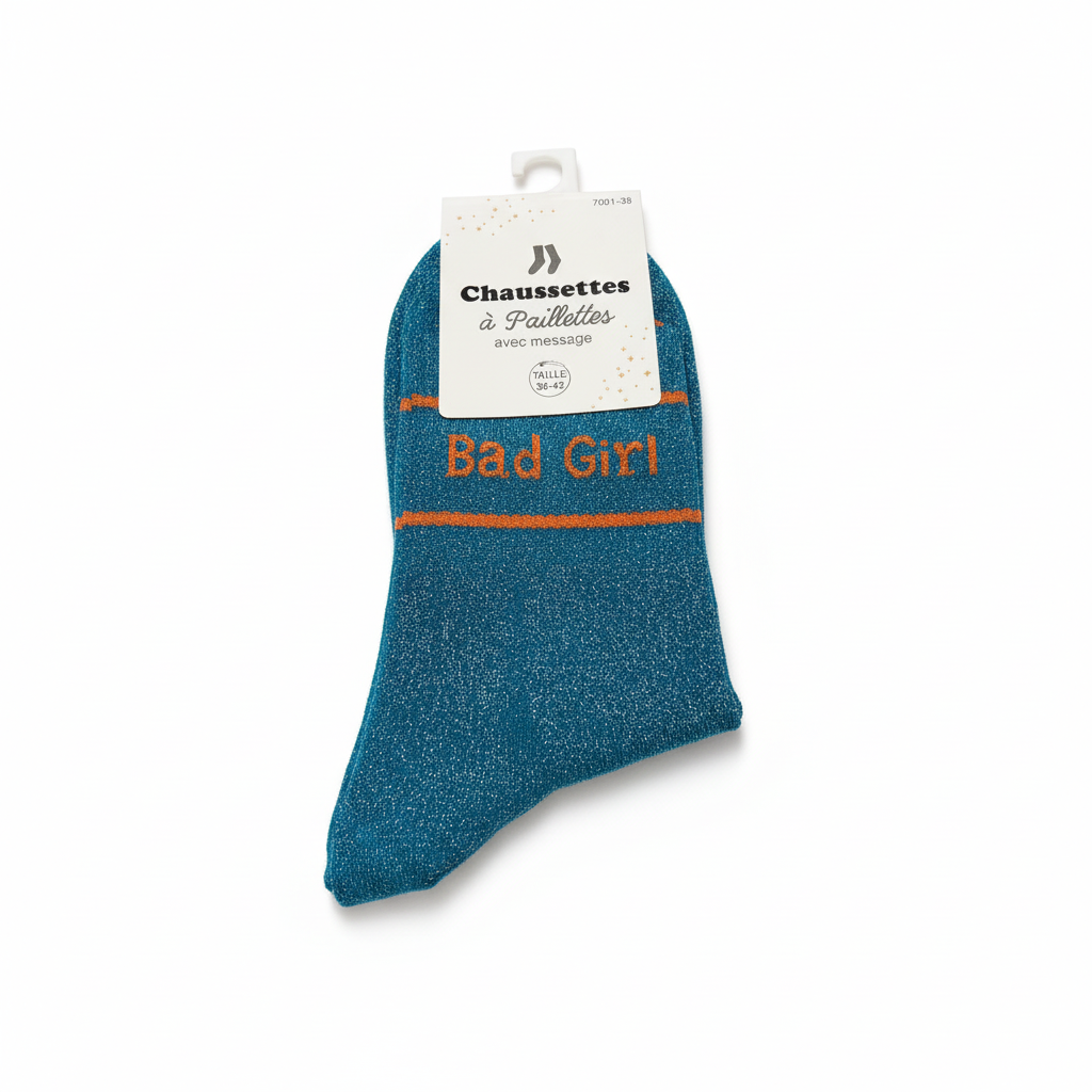 Chaussettes a paillettes BAD GIRL