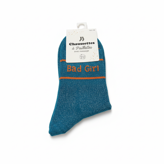 Chaussettes a paillettes BAD GIRL