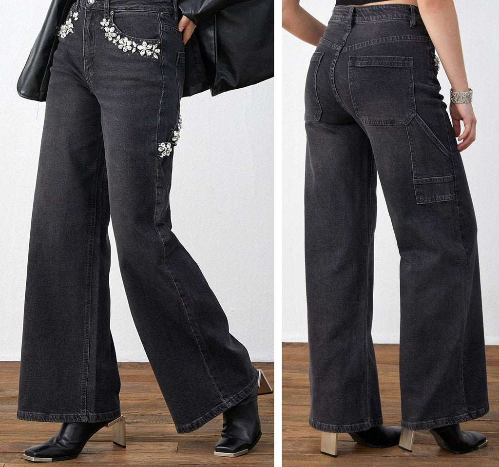 AD'ORO design glitterjeans BAGGY