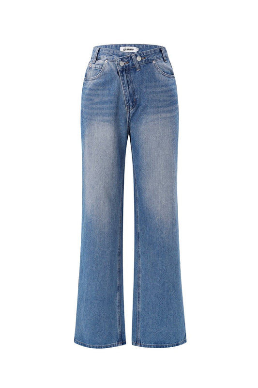 Denim jeans zip up