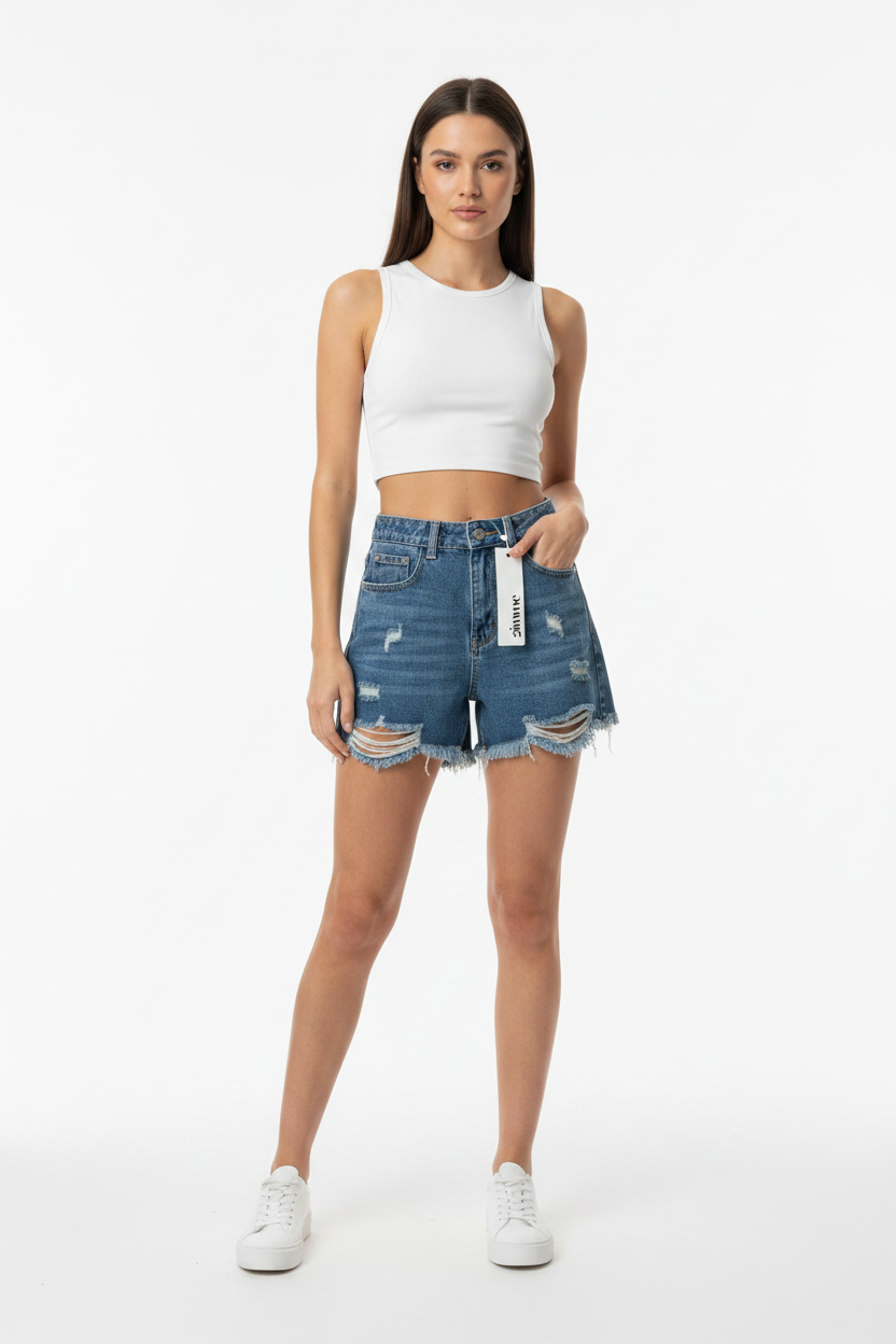 short Gimme Jeans aan model