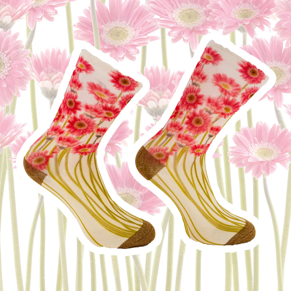 Sock my feet sokken - Sock my pink sunflowers