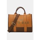 Tom & Eva Grained Leather Effect Tote Bag Brown/Coffee