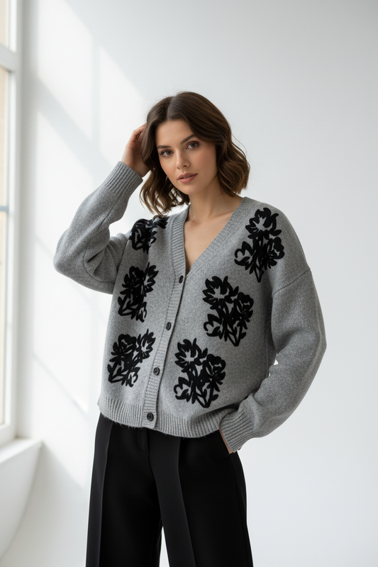 Trui C&S cardigan bloemen